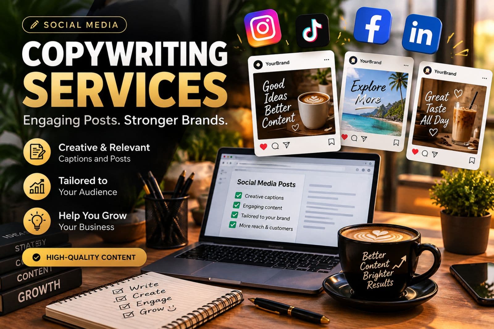 Professional Social Media Posts & Captions ✍️📱