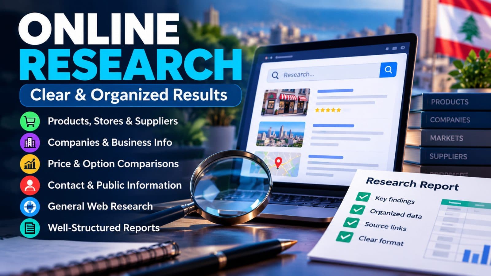 I will research information online and organize the results for you