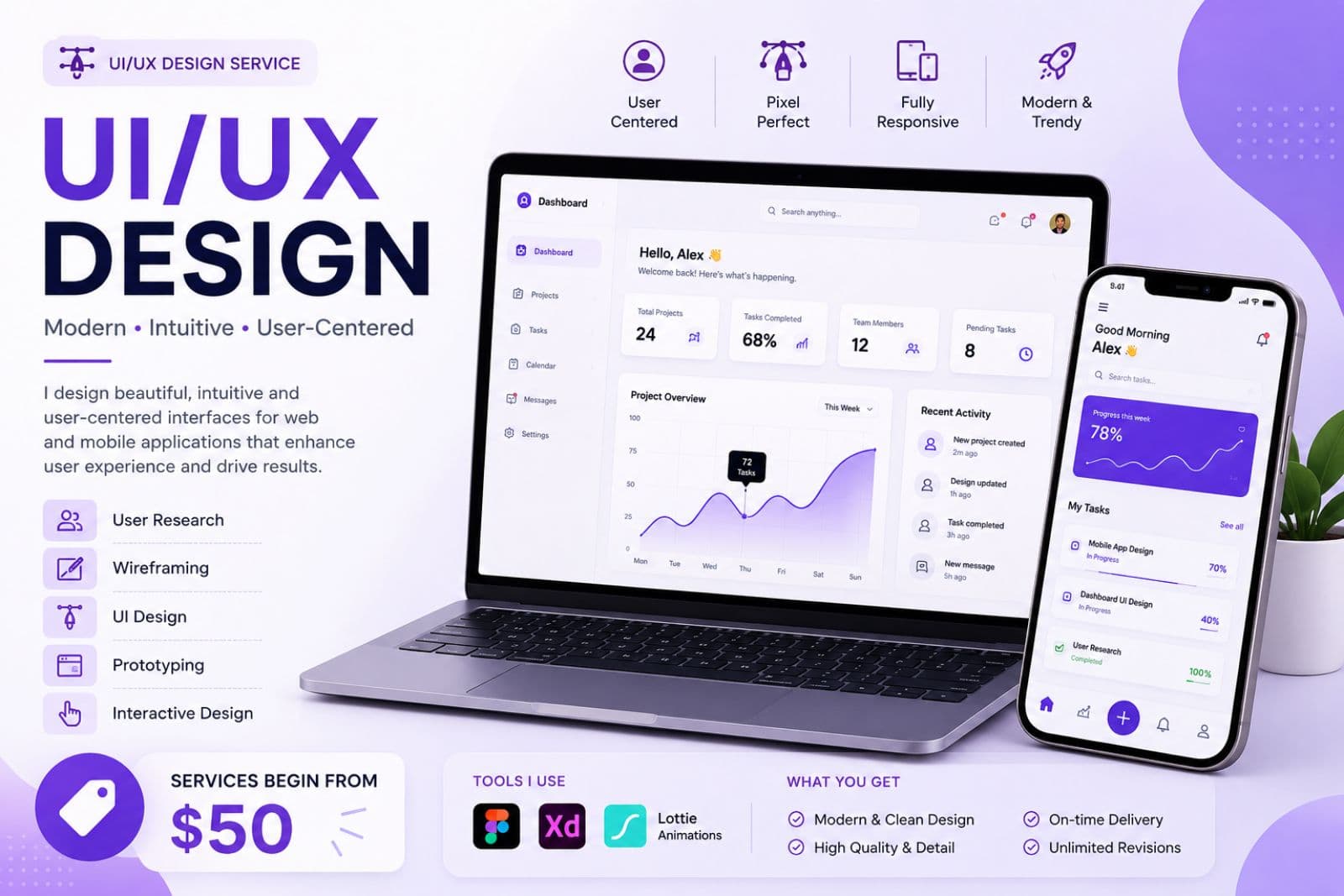 Modern UI/UX Design for Web & Mobile Applications