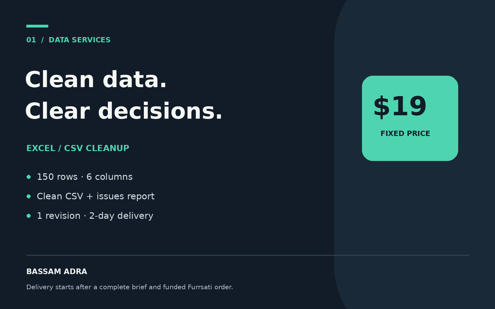 I will clean your Excel or CSV file and provide a clear data quality report
