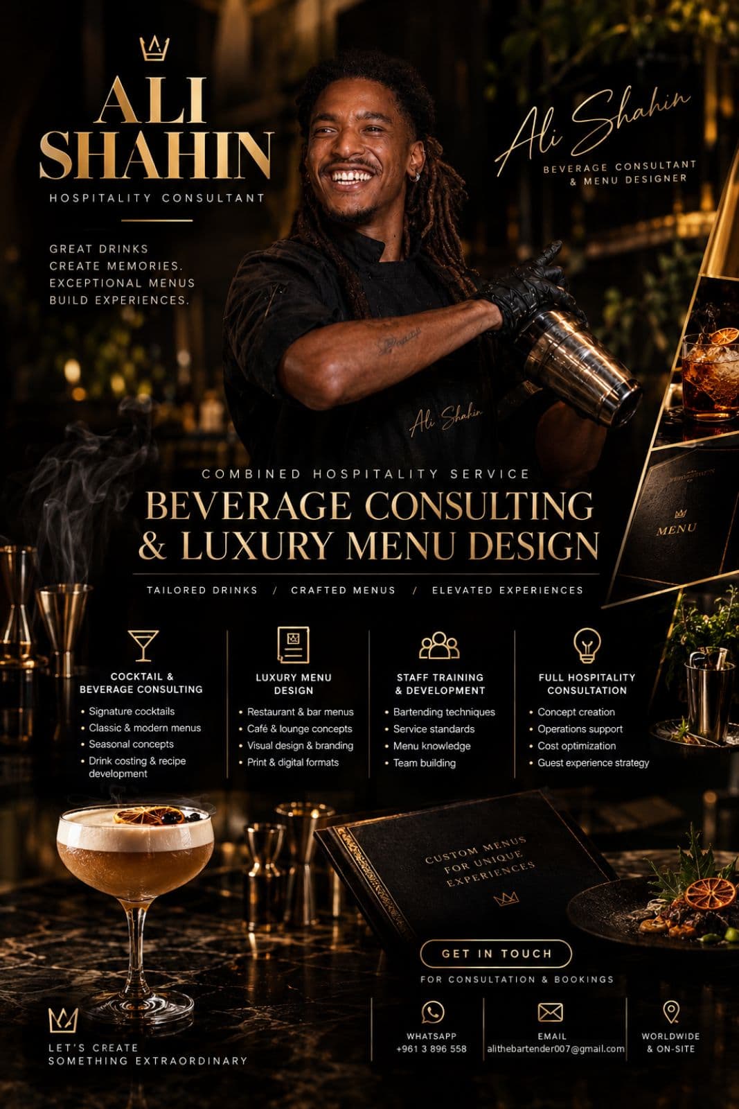Beverage Consulting & Luxury Menu Design for Restaurants, Cafés & Bars