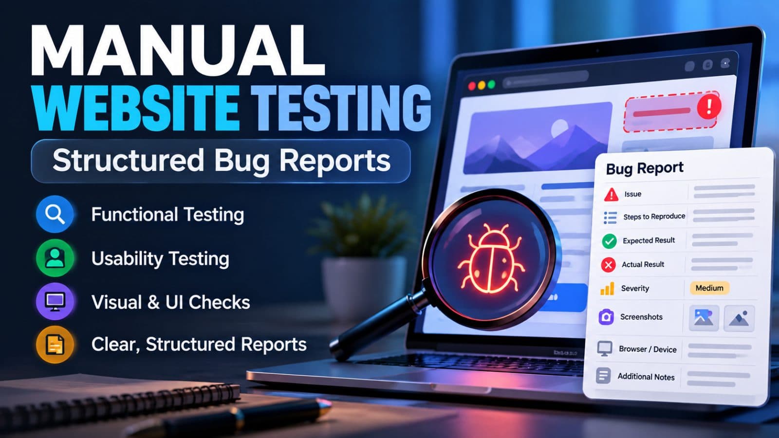 I will manually test your website and provide a structured bug report