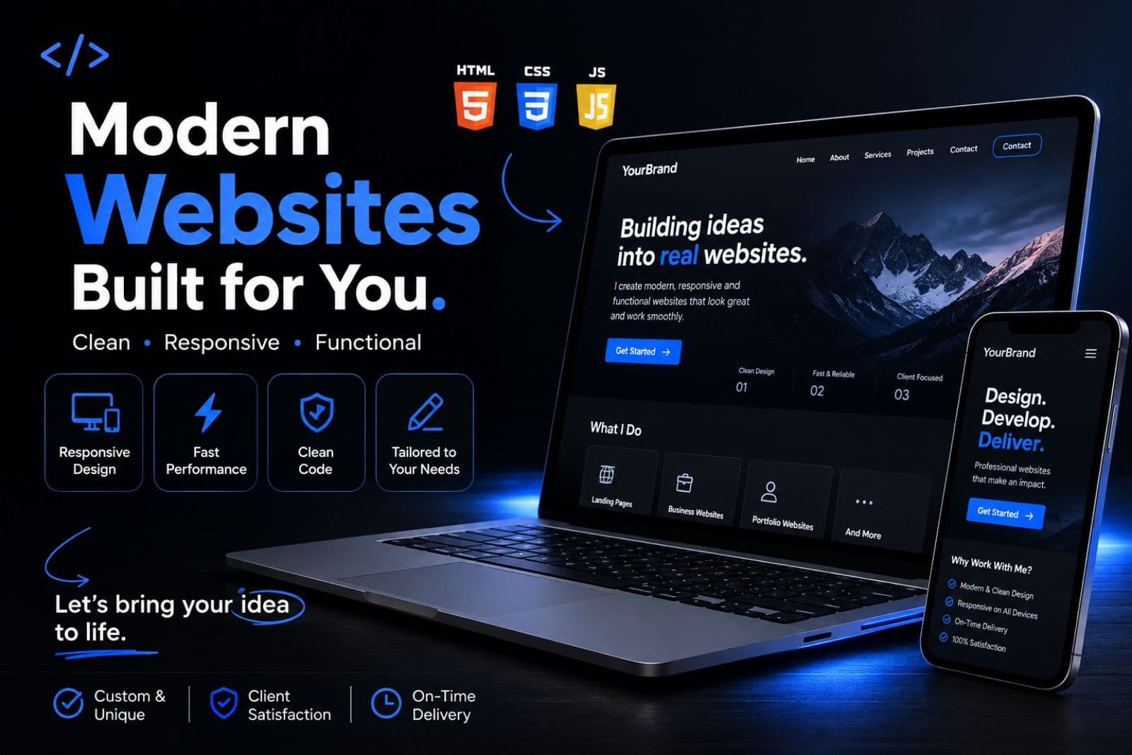 I will build a modern, functional and responsive website for your business