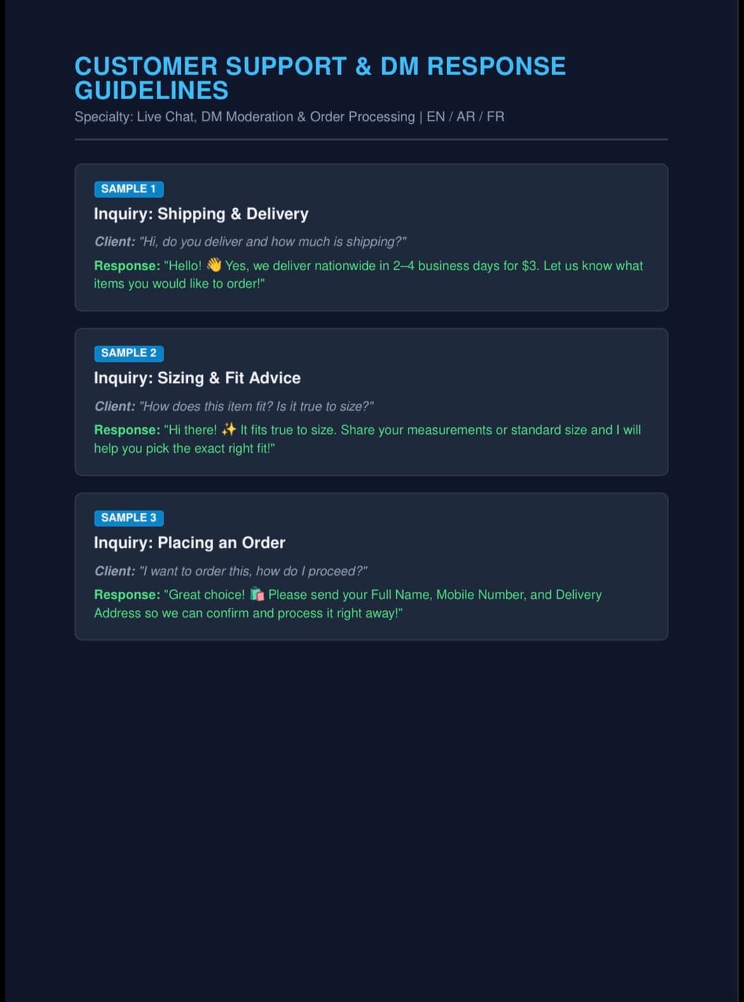 Customer Support & DM Response Guidelines