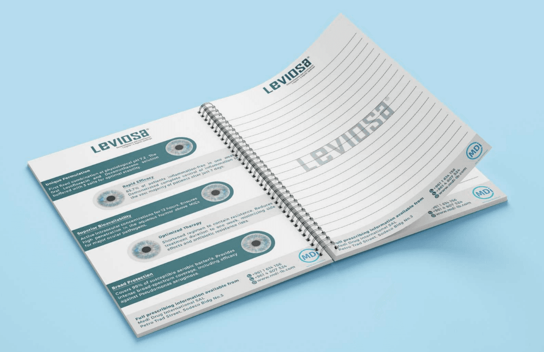 Notebook Design for MDI Eye Product - Beirut - Lebanon