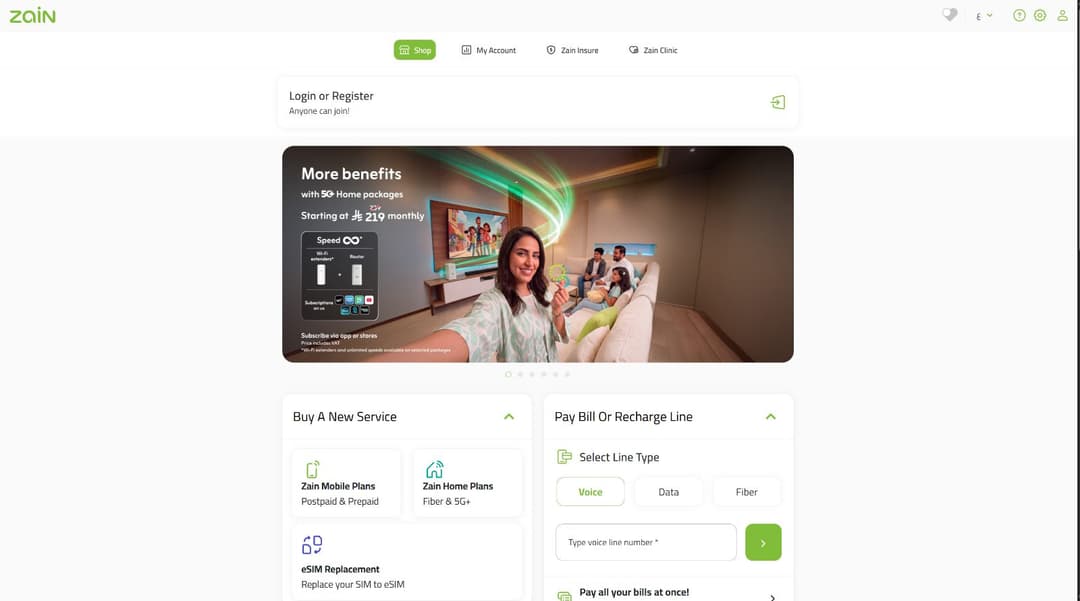 Zain KSA — Mobile App, Web App, Public Website & E-commerce Shop