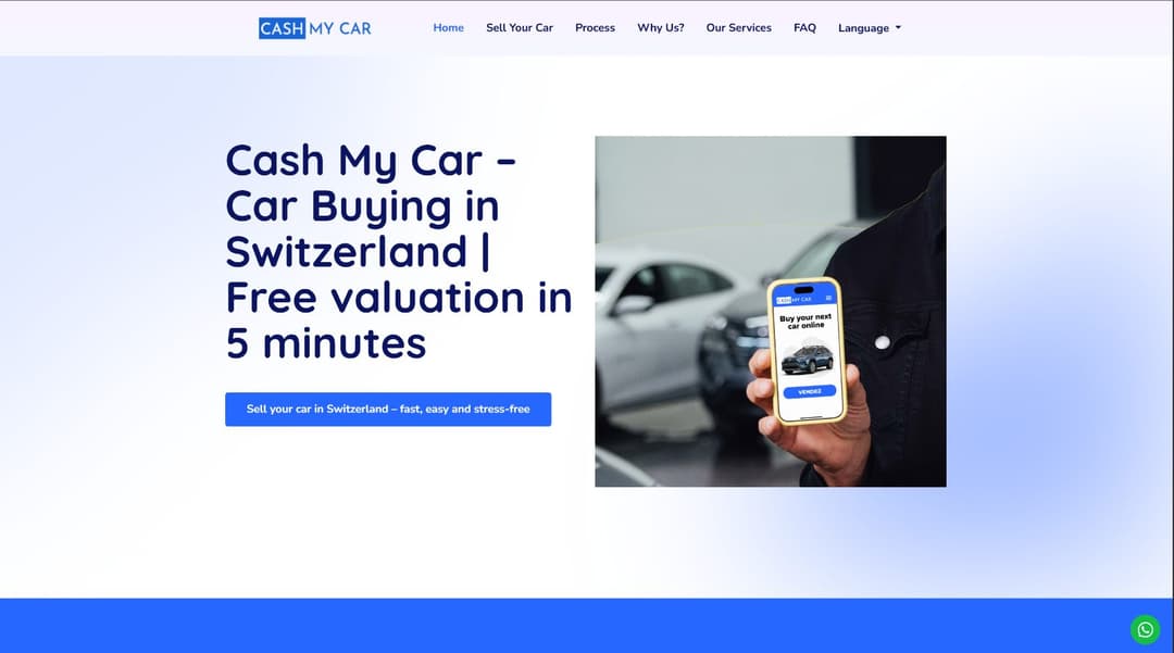 Cash My Car — Online Car Buying Platform (Switzerland)