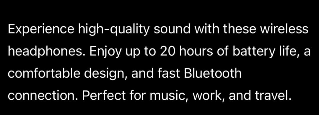 Product Description Writing Sample