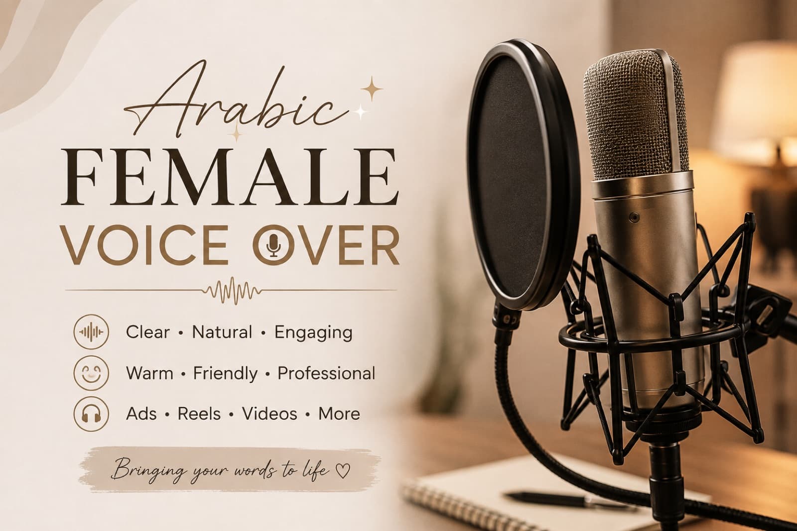 Arabic Female Voice Over for Ads, Reels & Videos