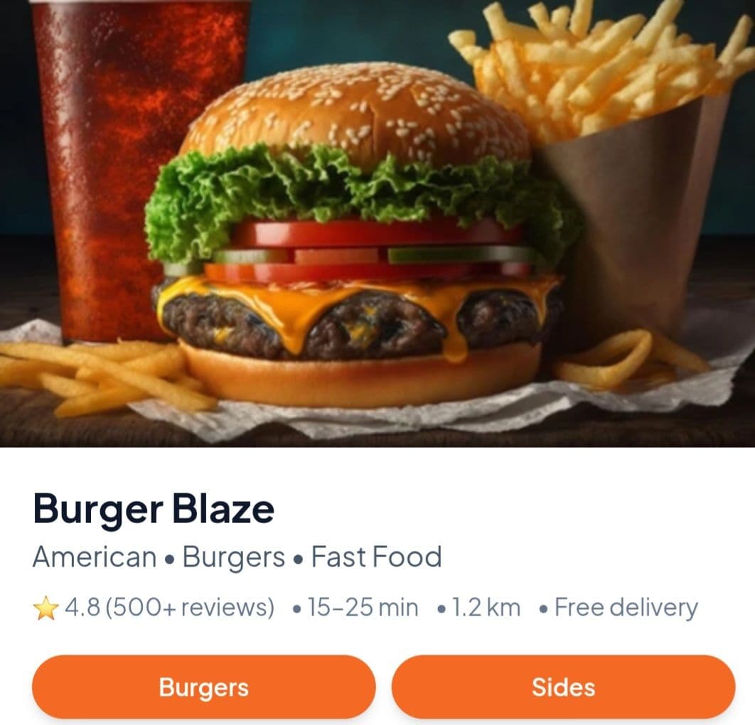 Fast Food E-Store