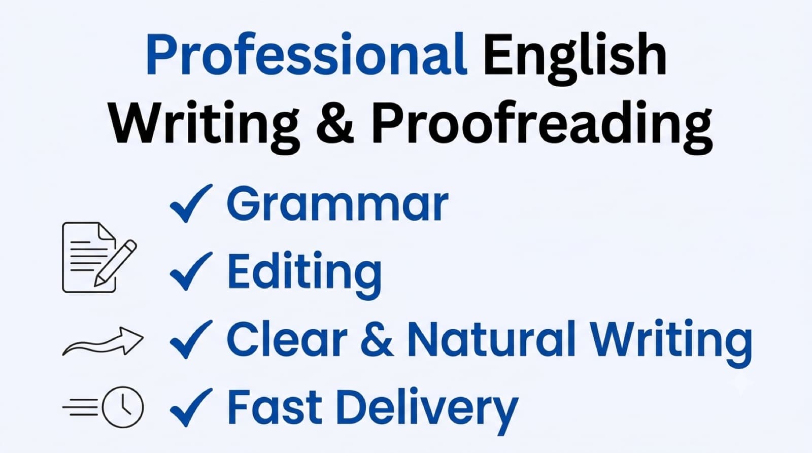 I will write, edit, and proofread English content professionally.