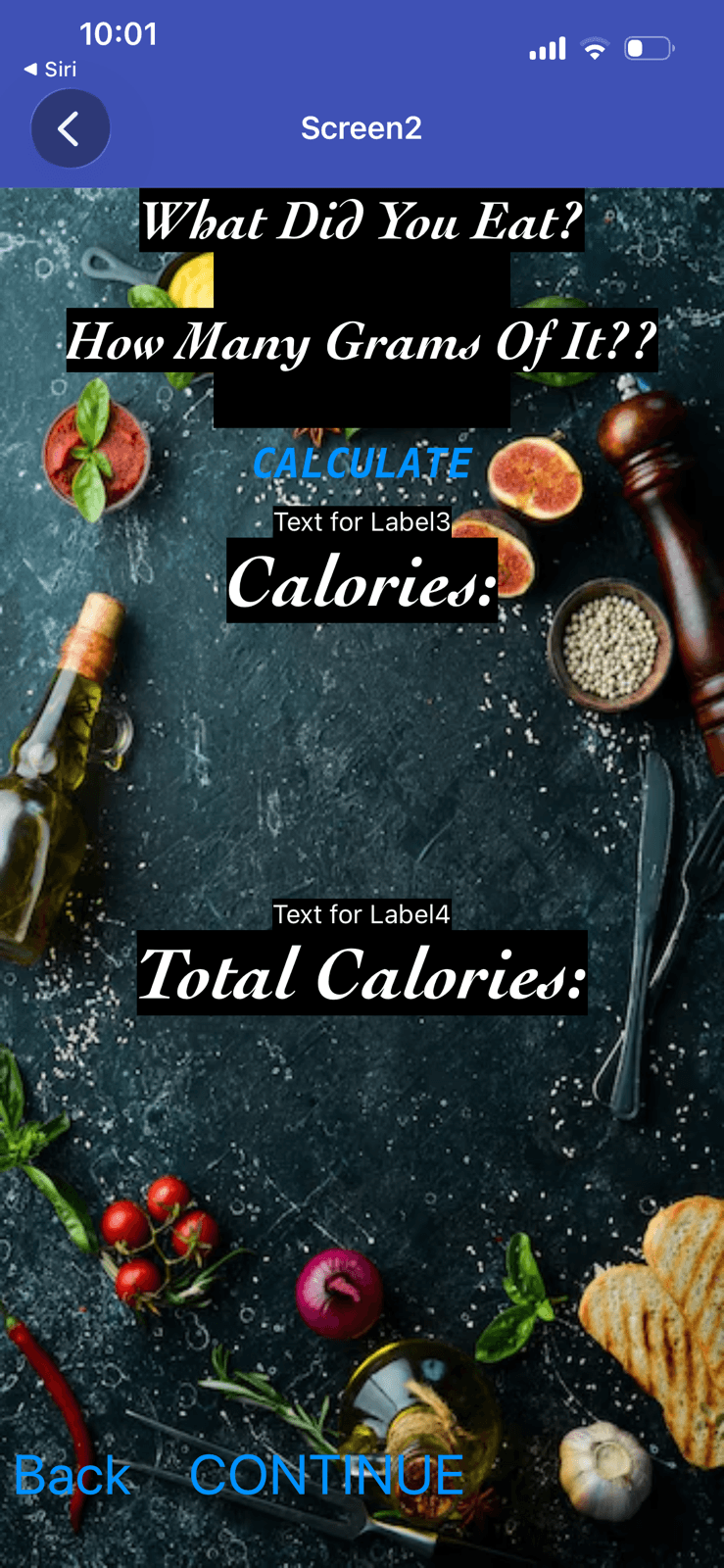 Calories counter and burner mobile app