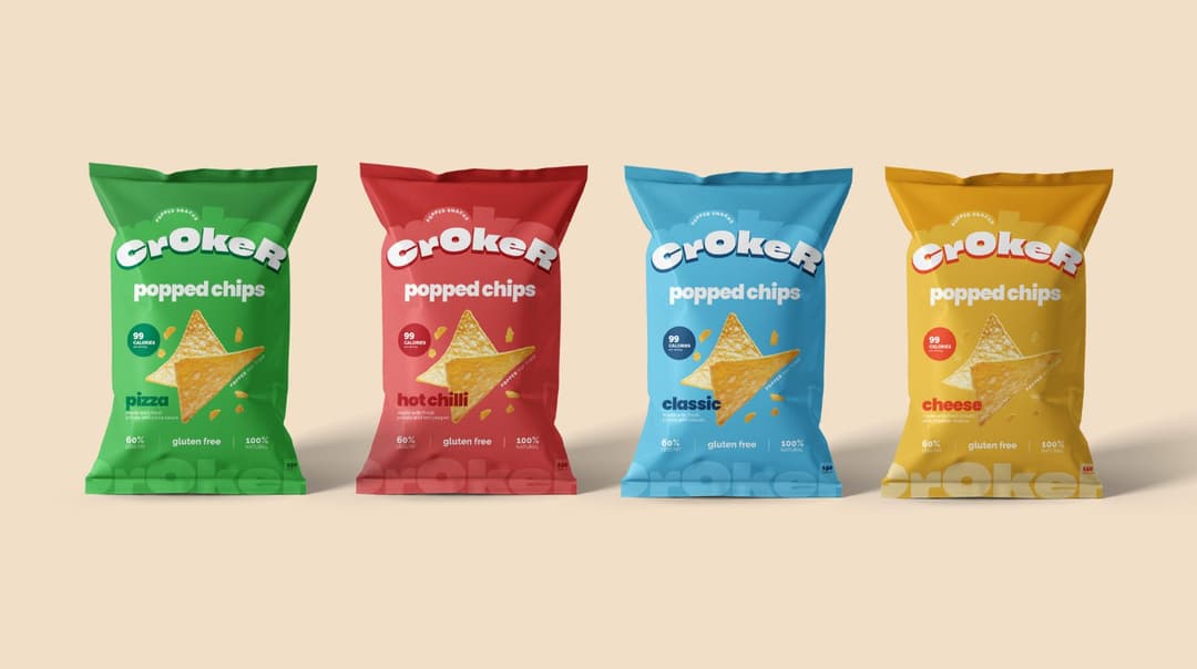 Popped chips package design and identity