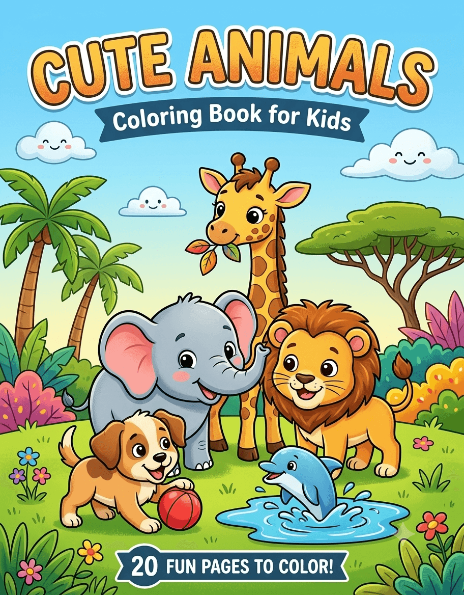 Kids Coloring Book - Animals Theme