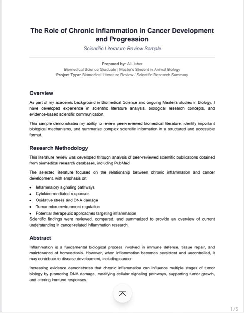 Literature Review: The Role of Chronic Inflammation in Cancer Development and Progression