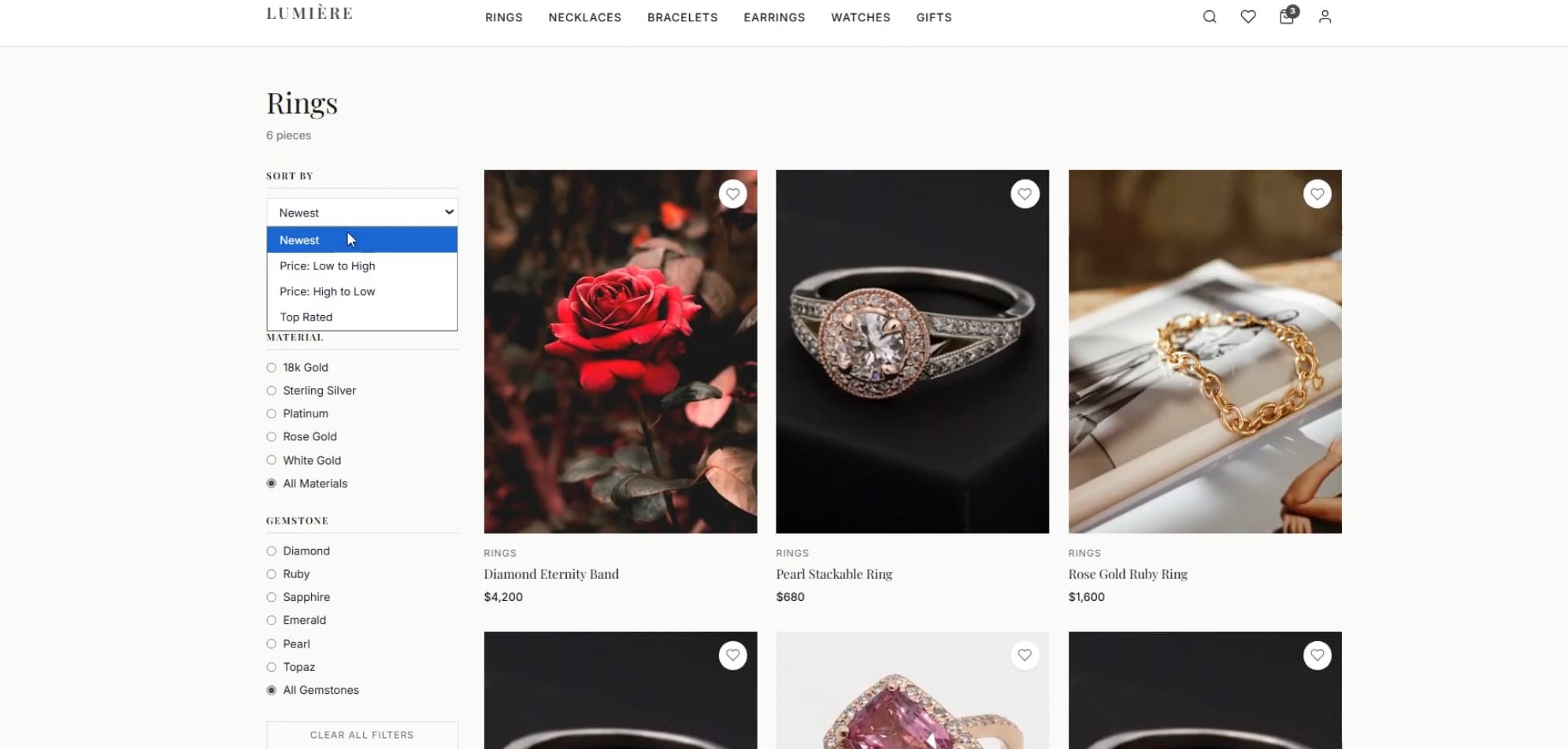 RAGs and e-commerce websites